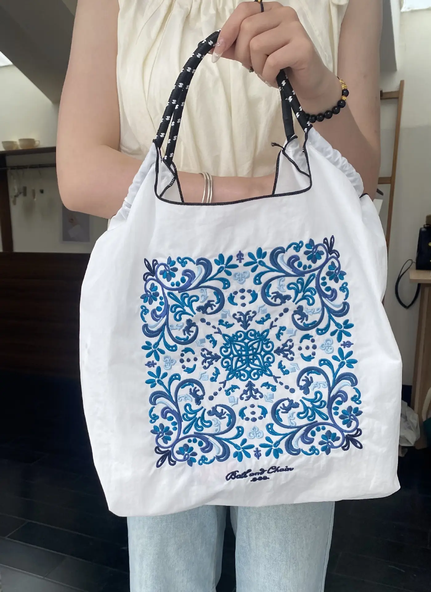 Japanese Style Embroidered Shoulder Bag for Women
