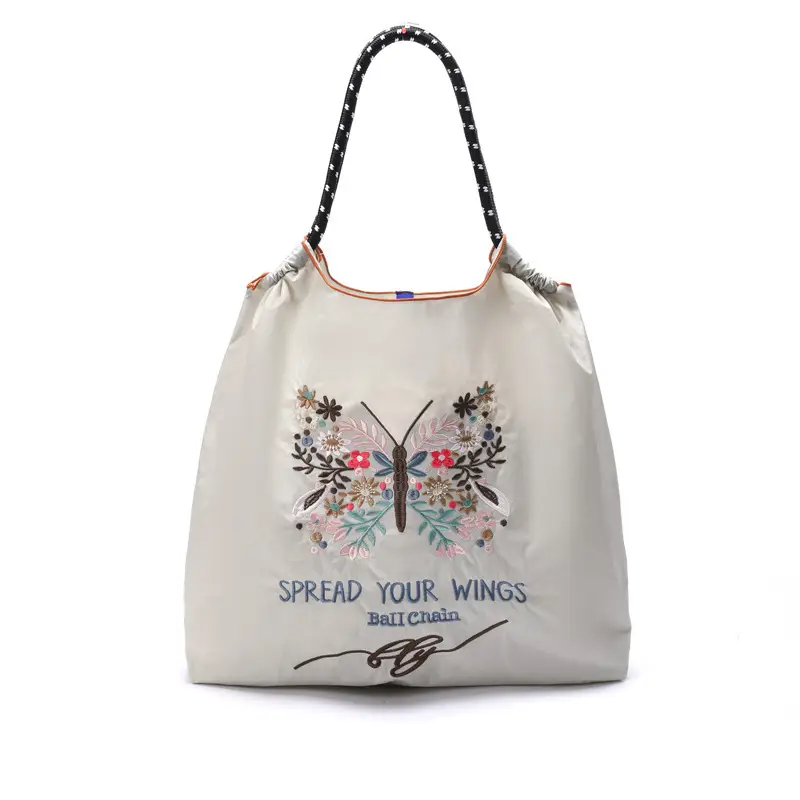 Japanese Style Embroidered Shoulder Bag for Women