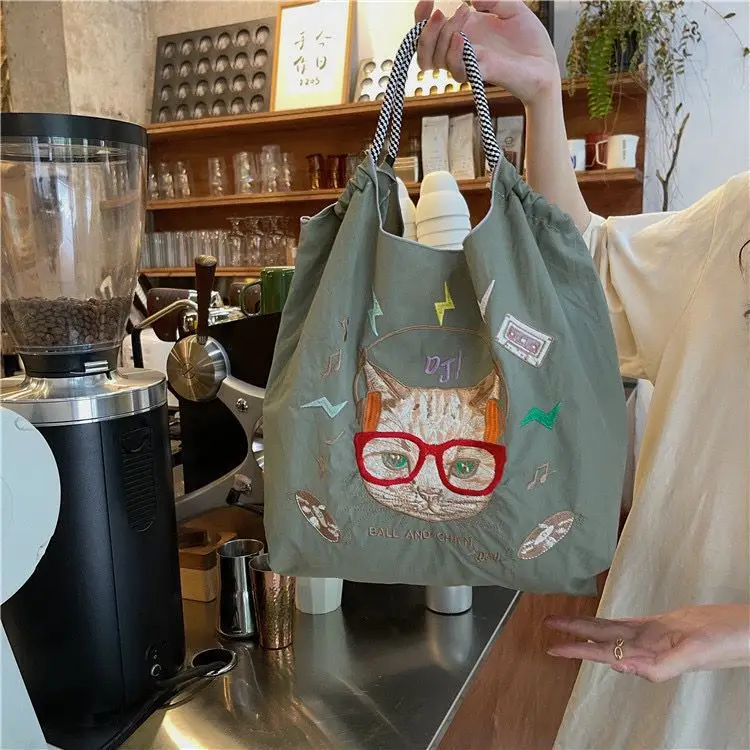 Japanese Style Embroidered Shoulder Bag for Women
