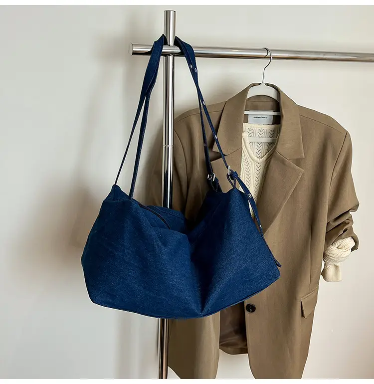 Blue Women's Large Tote Bag for Summer Commute — feature 11