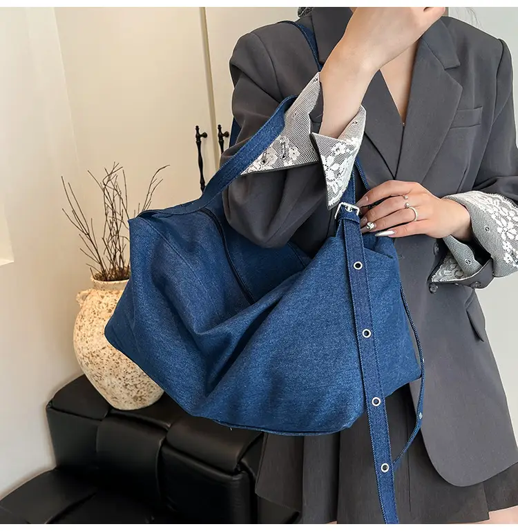 Blue Women's Large Tote Bag for Summer Commute — feature 21
