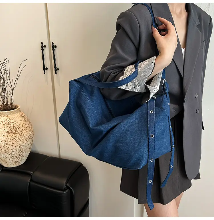 Blue Women's Large Tote Bag for Summer Commute — feature 22