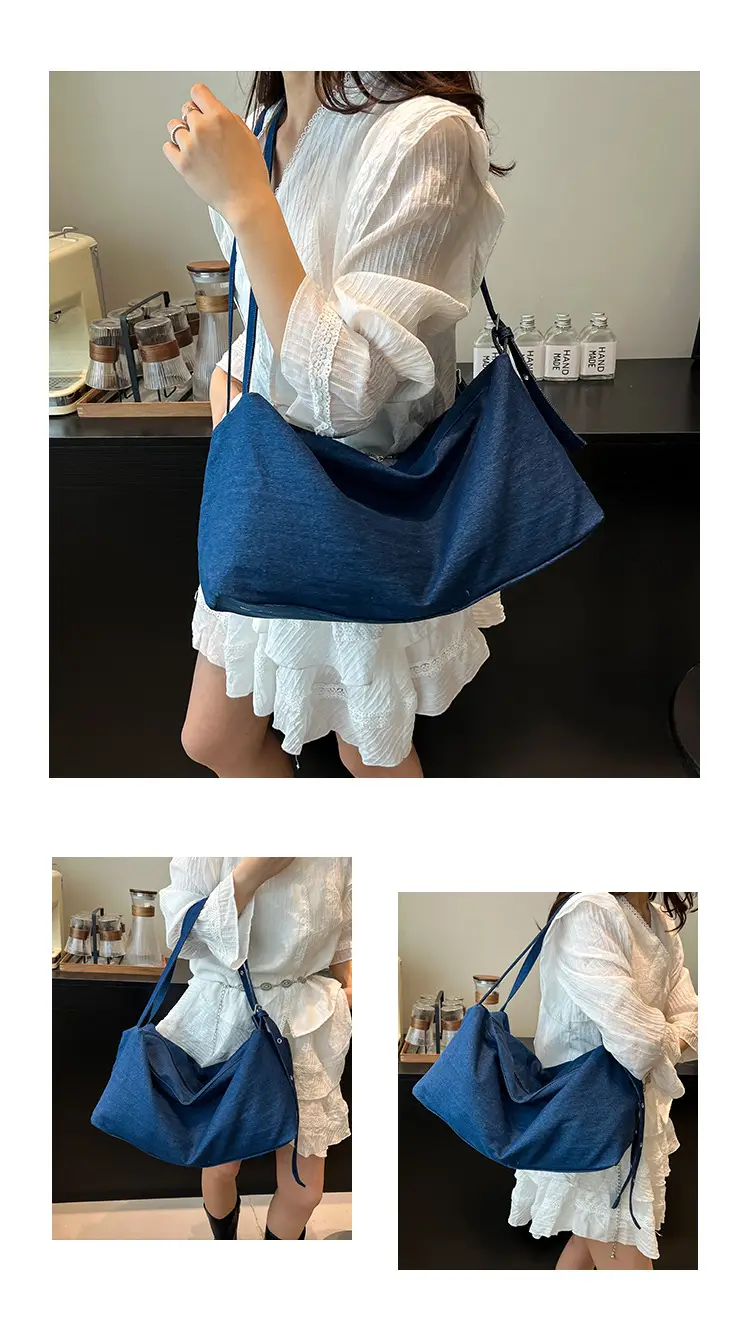 Blue Women's Large Tote Bag for Summer Commute — feature 3