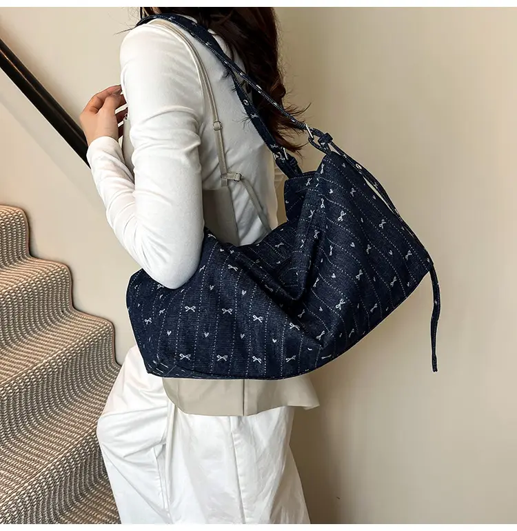 Blue Women's Large Tote Bag for Summer Commute — feature 30