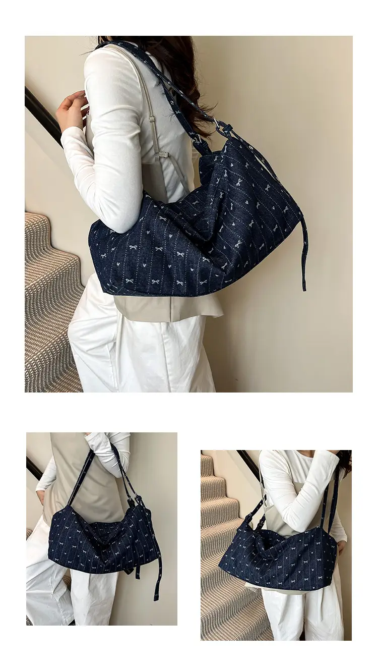 Blue Women's Large Tote Bag for Summer Commute — feature 4