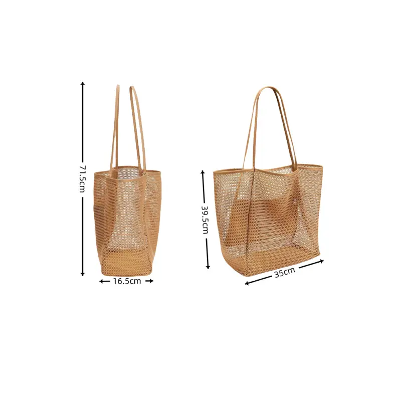 Cross-Border Mesh Shoulder Bag for Men Women Brown Black - Image 13