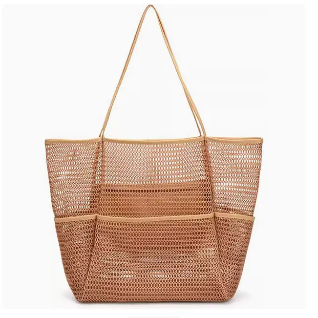 Cross-Border Mesh Shoulder Bag for Men Women Brown Black - Image 14
