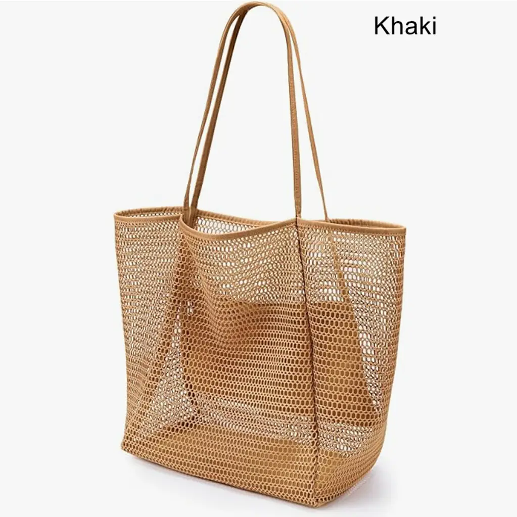 Cross-Border Mesh Shoulder Bag for Men Women Brown Black - Image 5