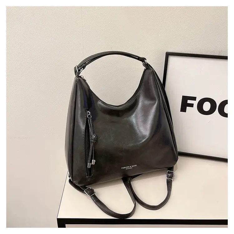Women's 2-Piece Leather Shoulder Bags Brown Black — feature 29