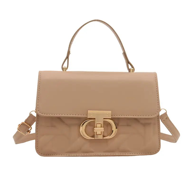 Pink Quilted Women's Crossbody Bag with Gold Clasp