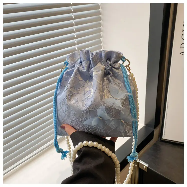Blue Floral Western Bucket Bag for Women Spring 2025 luggage and leather goods — feature 21