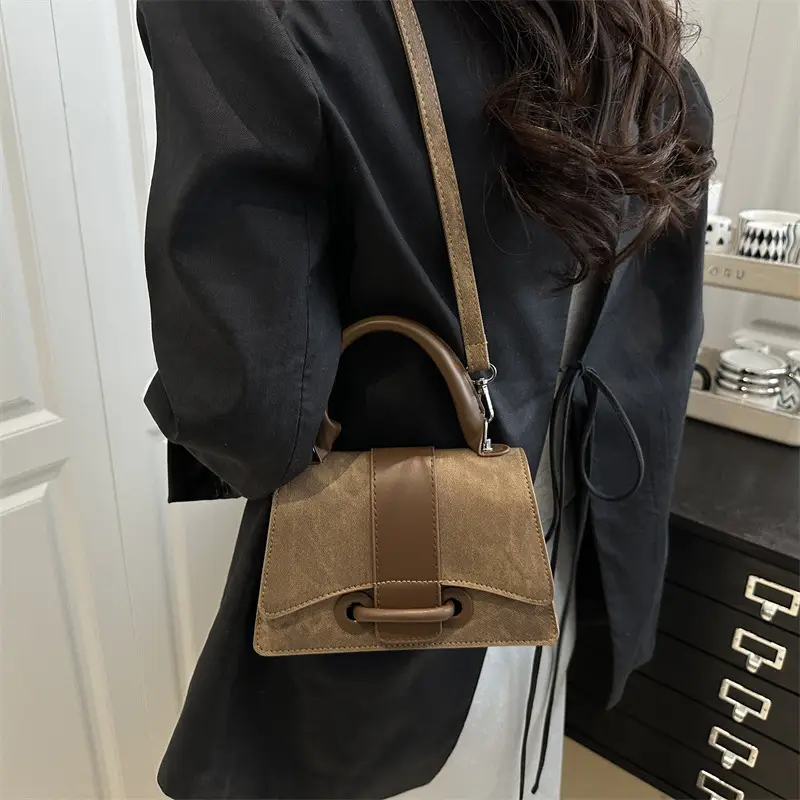 2025 Spring Women's Blue Grey Square Crossbody Bag