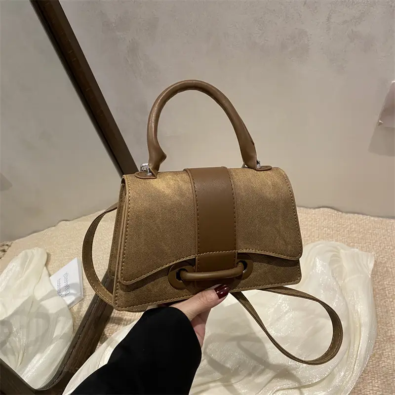 2025 Spring Women's Blue Grey Square Crossbody Bag