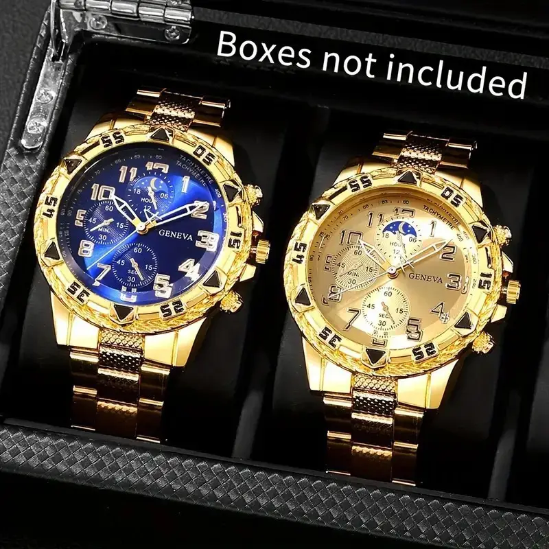 Factory wholesale African hot-selling watches men's high-end sense large dial alloy three-eye watches men's business watches — feature 5
