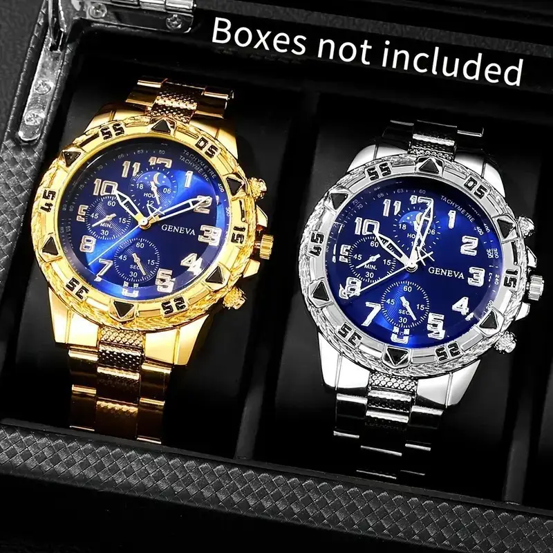 Factory wholesale African hot-selling watches men's high-end sense large dial alloy three-eye watches men's business watches — feature 6