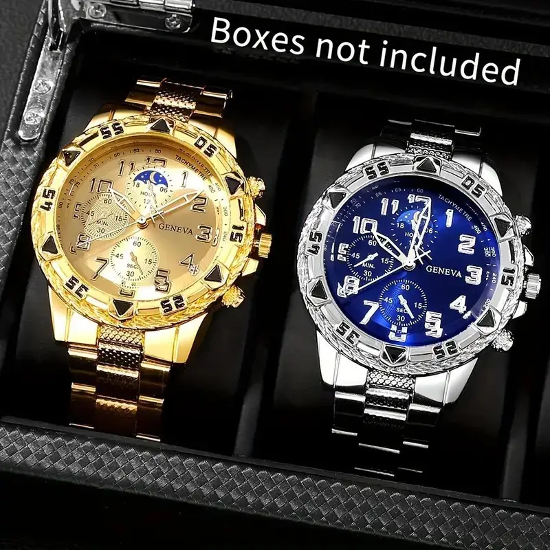 Factory wholesale African hot-selling watches men's high-end sense large dial alloy three-eye watches men's business watches — feature 7