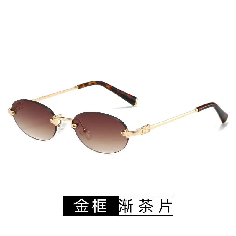 Trendy High-End Frameless Sunglasses for Women - Image 4