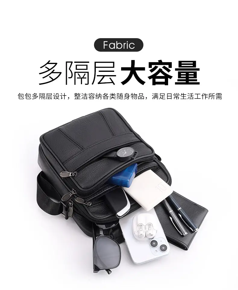 Men's Multi-Color Crossbody Bag 7.9" Tablet Friendly — feature 11