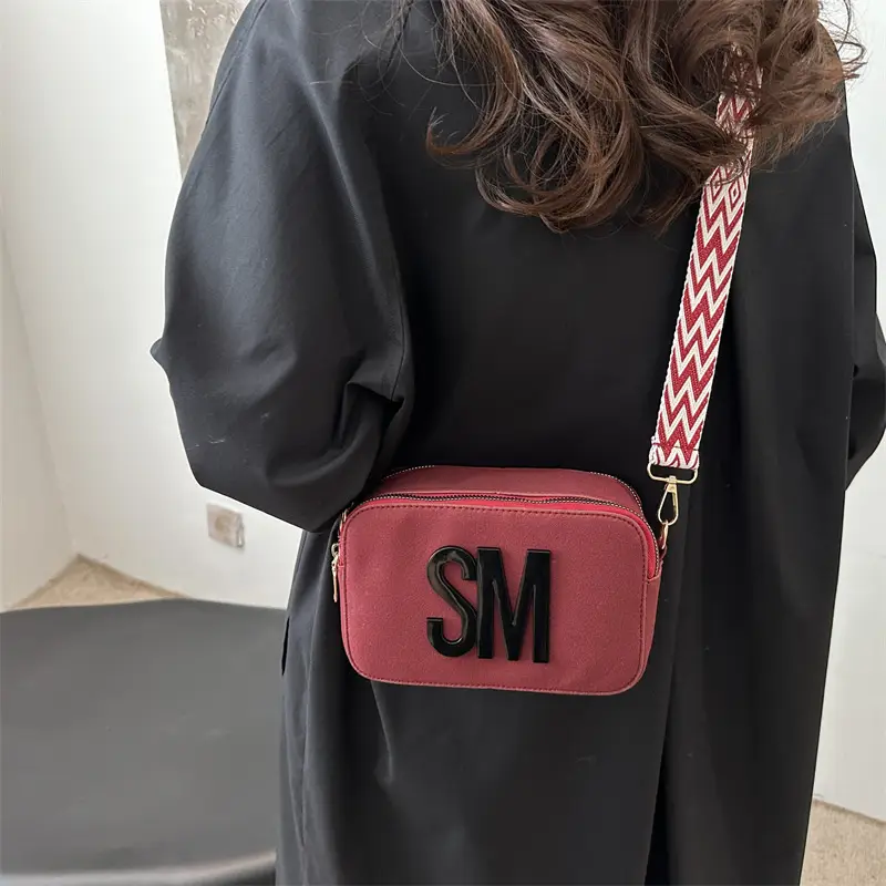 Women Letter Small Crossbody Bag with Zigzag Strap - Image 6