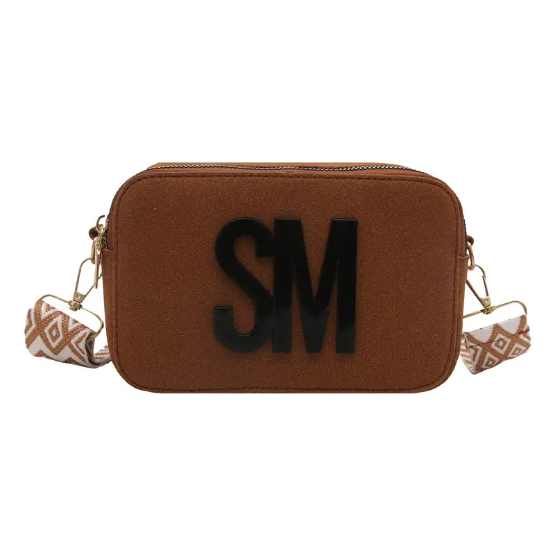 Women Letter Small Crossbody Bag with Zigzag Strap - Image 9