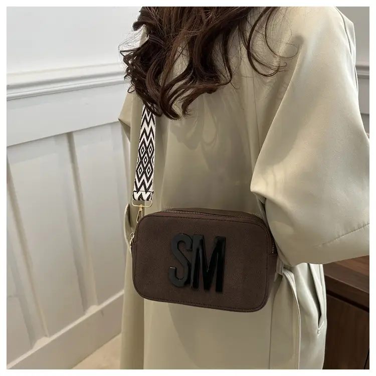 Women Letter Small Crossbody Bag with Zigzag Strap — feature 22