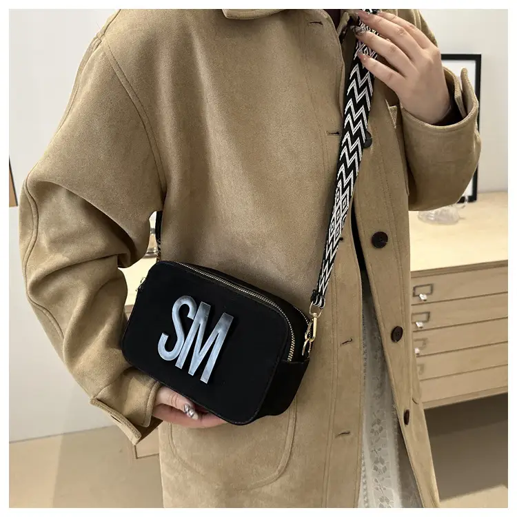Women Letter Small Crossbody Bag with Zigzag Strap — feature 23
