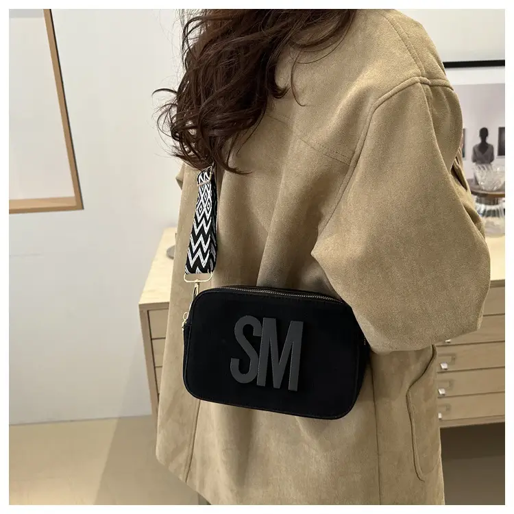 Women Letter Small Crossbody Bag with Zigzag Strap — feature 24