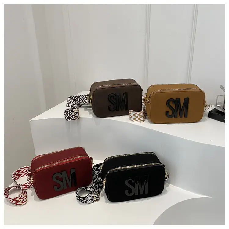 Women Letter Small Crossbody Bag with Zigzag Strap — feature 25