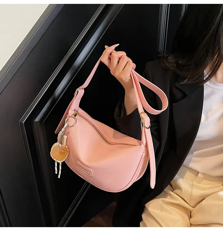 Pink PU Leather Shoulder Bag for Women 2026 — feature 17