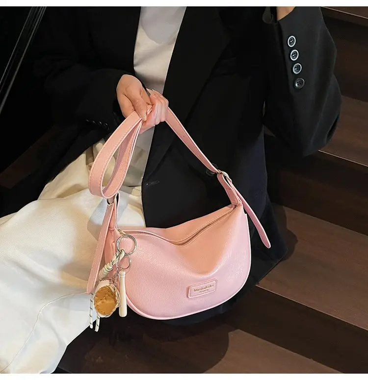 Pink PU Leather Shoulder Bag for Women 2026 — feature 18