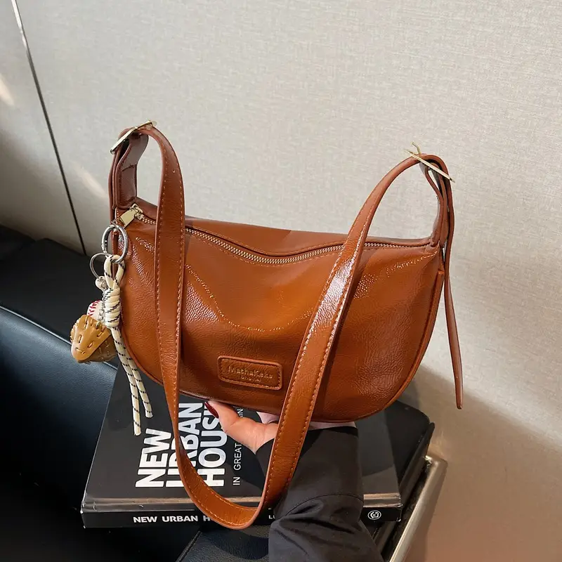 Pink PU Leather Shoulder Bag for Women 2026