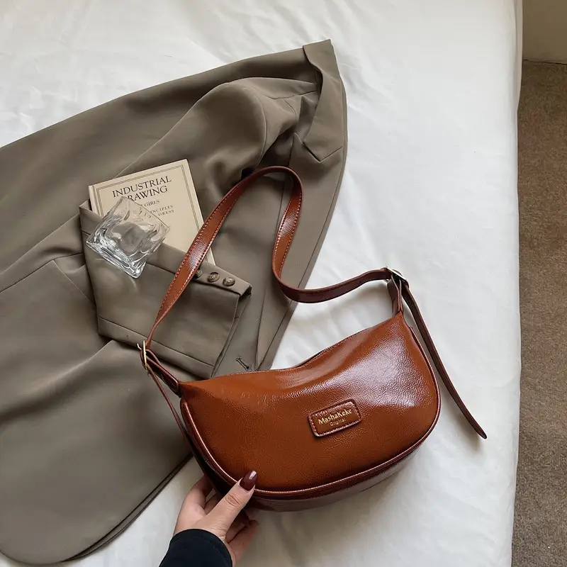 Pink PU Leather Shoulder Bag for Women 2026