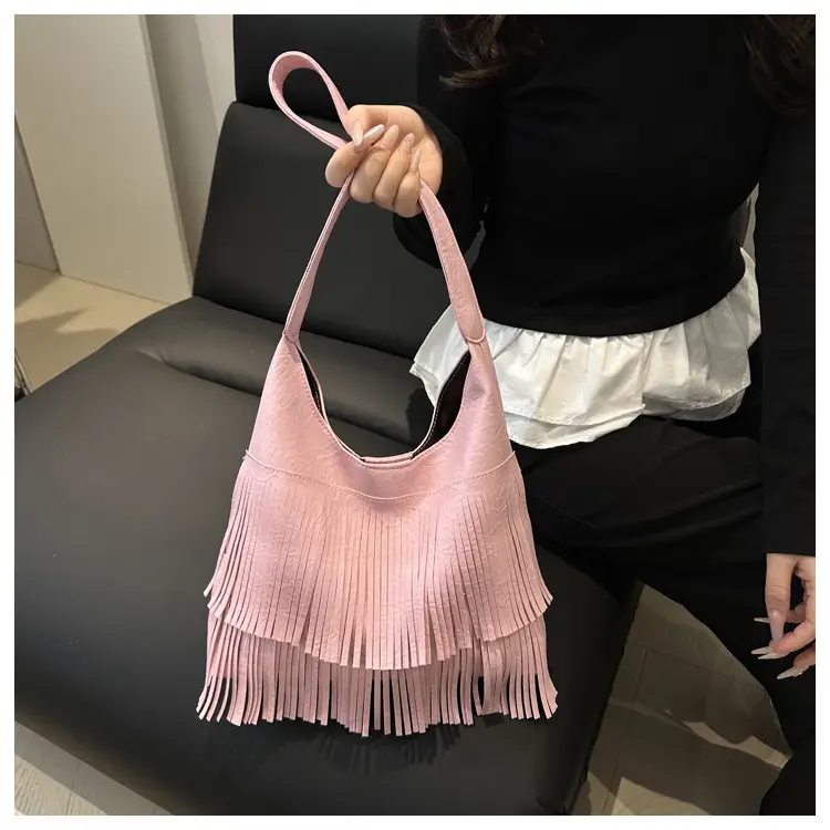 Black Tassel Shoulder Bag for Women Large Capacity — feature 16