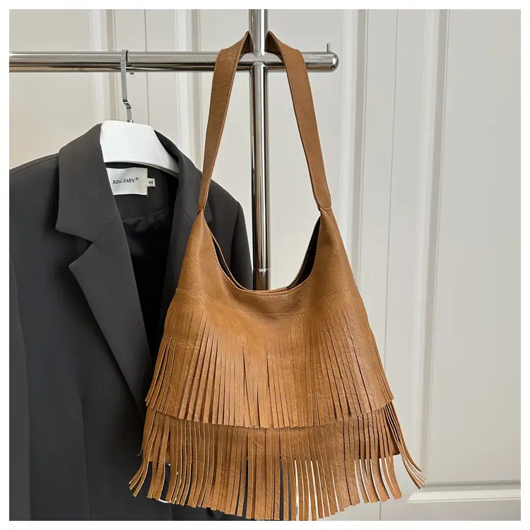 Black Tassel Shoulder Bag for Women Large Capacity — feature 22