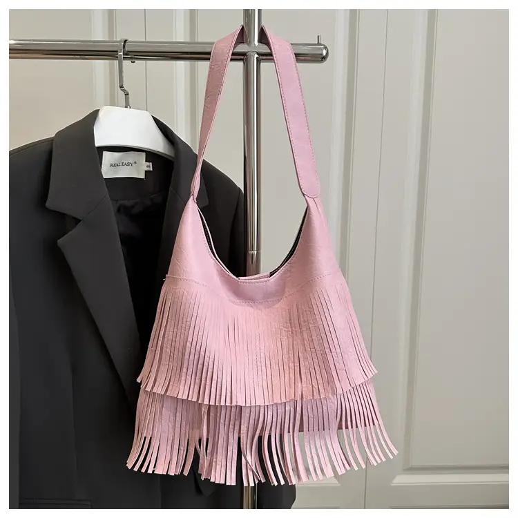 Black Tassel Shoulder Bag for Women Large Capacity — feature 24