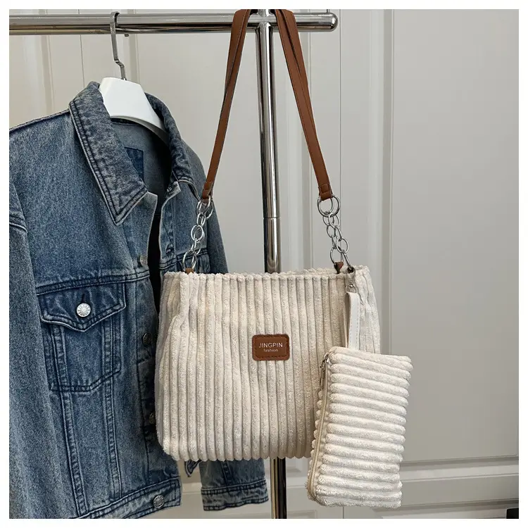 Trendy Women's Beige Faux Fur Shoulder Bag with Crossbody Strap — feature 20