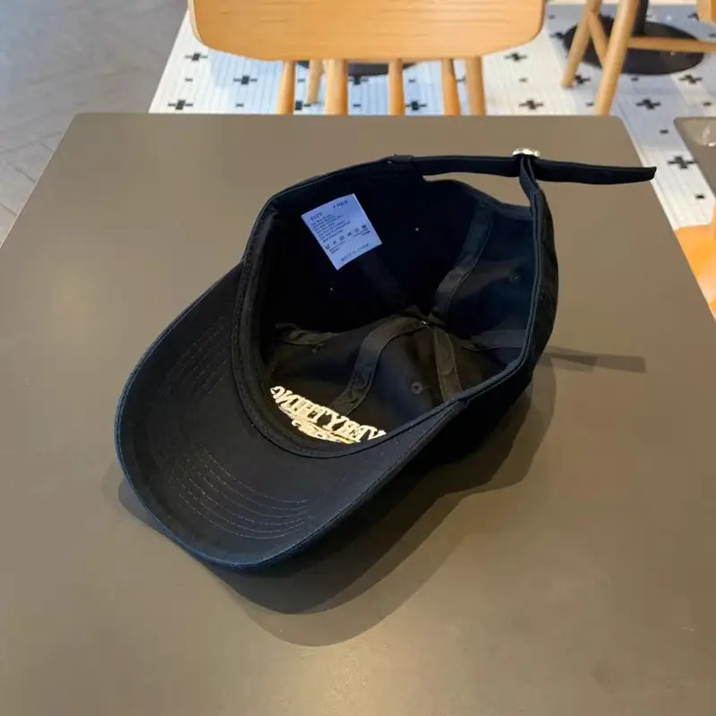 Unisex Letter Cap White Black Large Head - Image 11