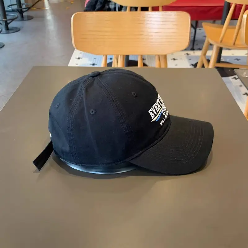 Unisex Letter Cap White Black Large Head — feature 14