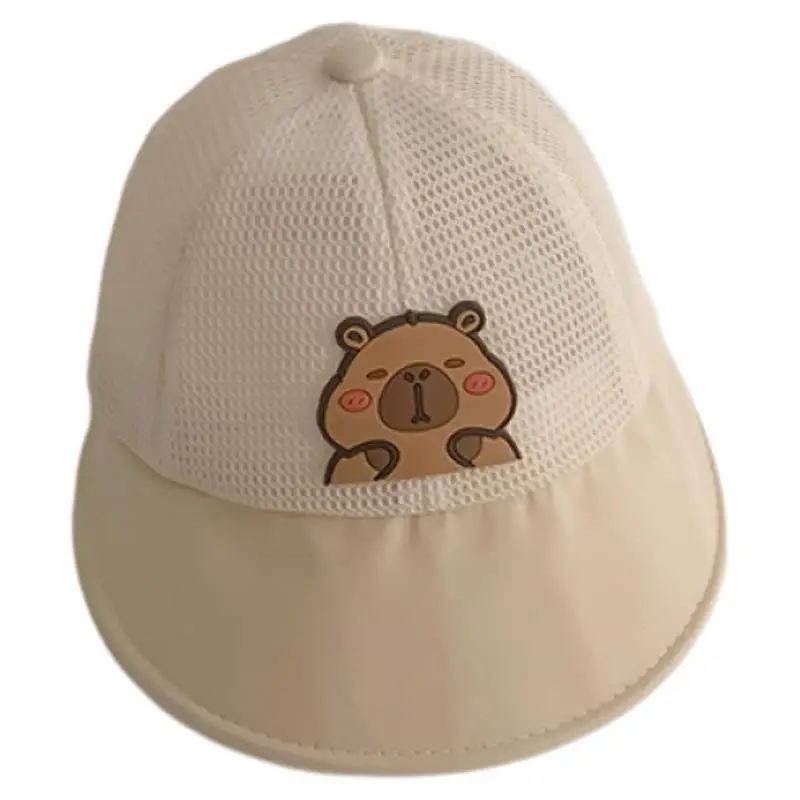 Children's Bear Embroidered Baseball Cap Brown Beige - Image 10