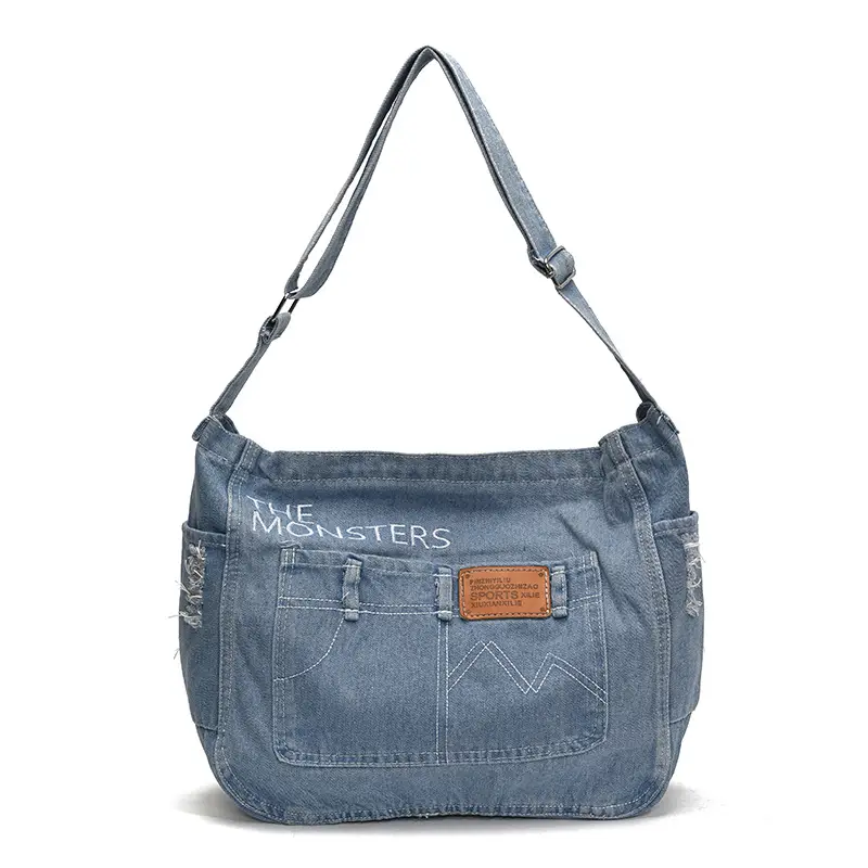 Vintage Denim Tote Bag Black 2025 Summer Work Commuter - Image 8