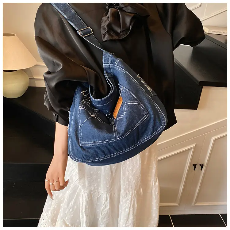 Vintage Denim Tote Bag Black 2025 Summer Work Commuter — feature 12