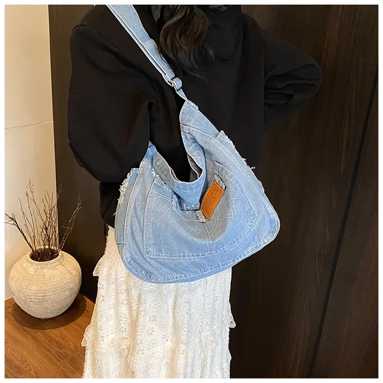 Vintage Denim Tote Bag Black 2025 Summer Work Commuter — feature 18