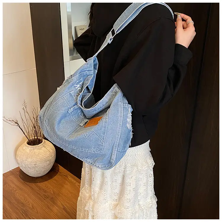 Vintage Denim Tote Bag Black 2025 Summer Work Commuter — feature 19