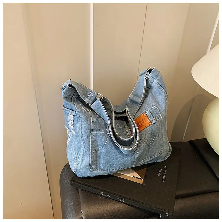 Vintage Denim Tote Bag Black 2025 Summer Work Commuter — feature 22