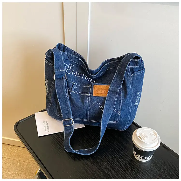 Vintage Denim Tote Bag Black 2025 Summer Work Commuter — feature 24