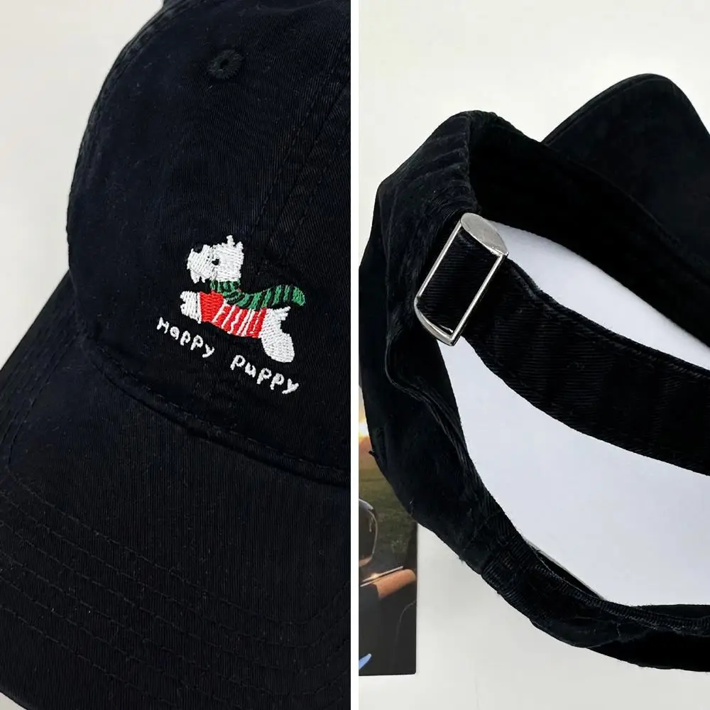 Korean Style Puppy Embroidered Baseball Cap for Kids