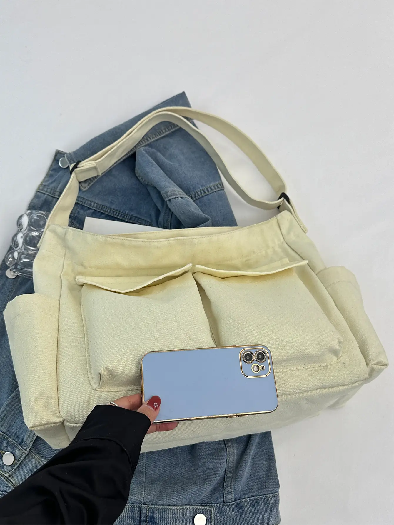 Green Canvas Crossbody Bag for Women Large Capacity 2025 — feature 10
