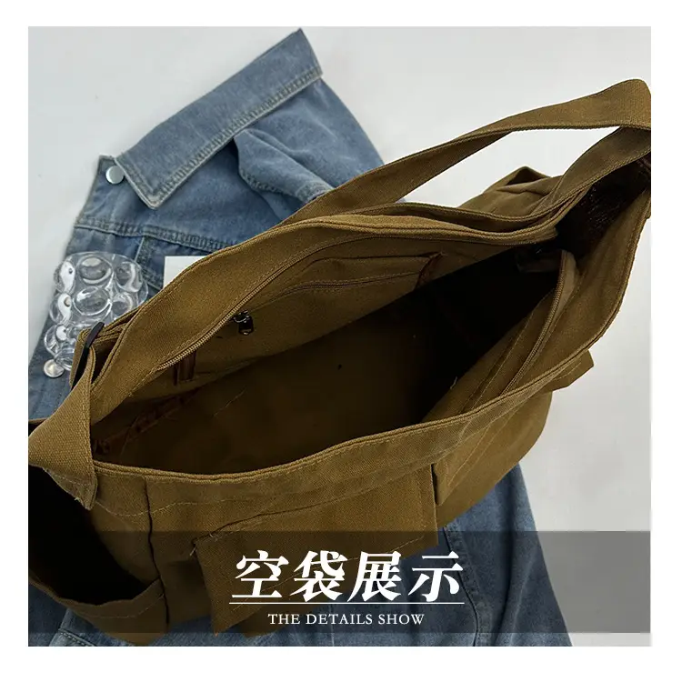 Green Canvas Crossbody Bag for Women Large Capacity 2025 — feature 11