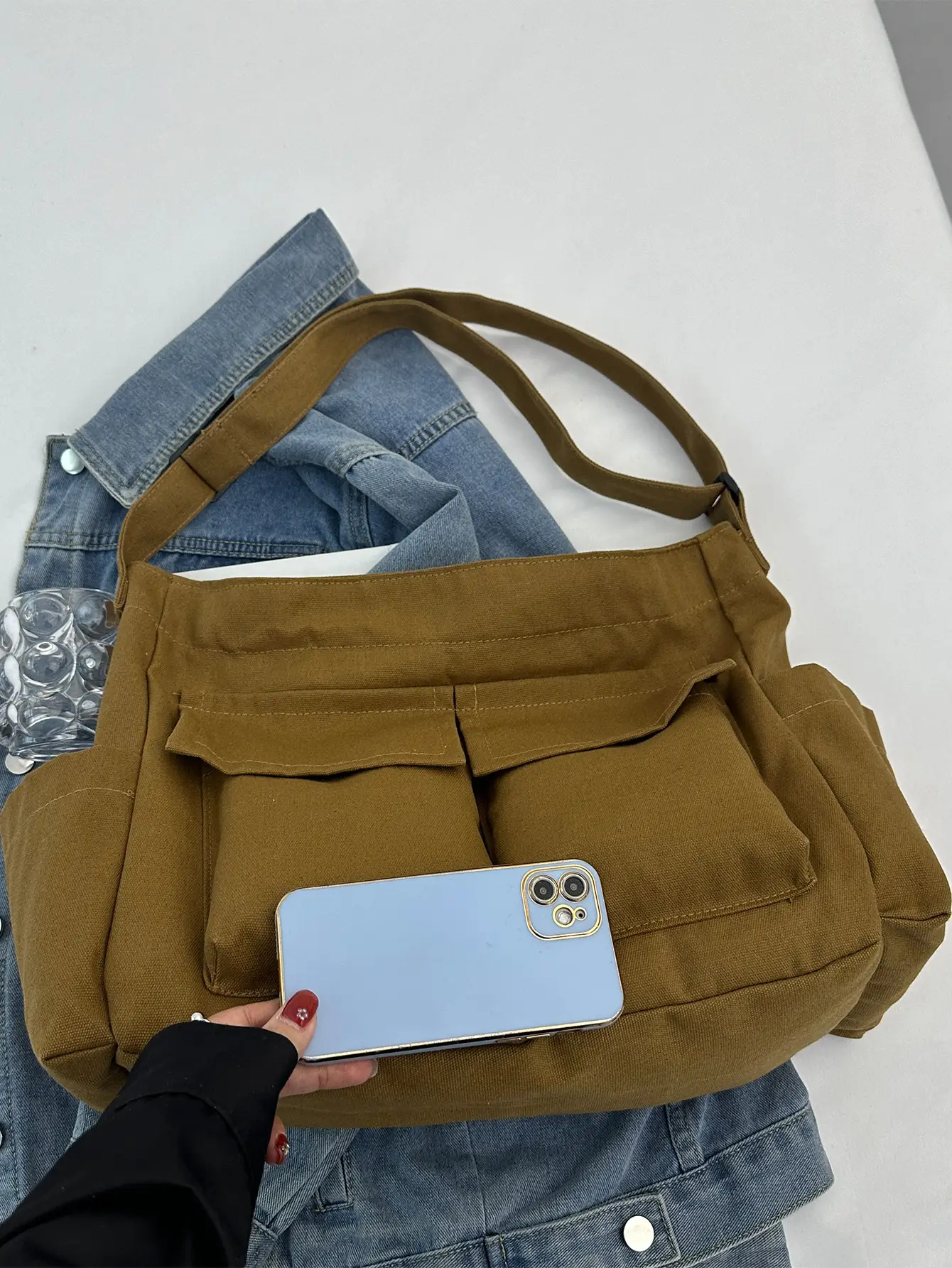Green Canvas Crossbody Bag for Women Large Capacity 2025 — feature 34