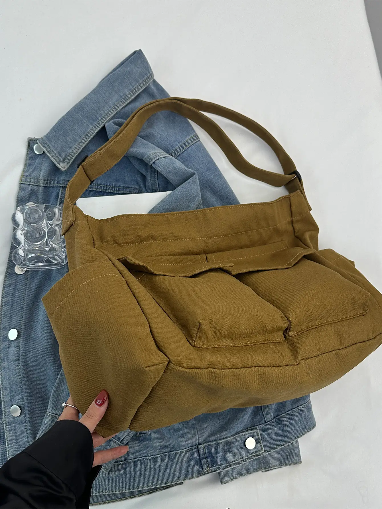 Green Canvas Crossbody Bag for Women Large Capacity 2025 — feature 38